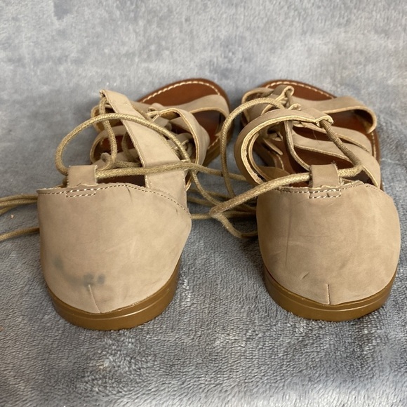 Steve Madden Gabriela Lace Up Gladiator Suede Sandal Taupe Size 7.5 - Picture 6 of 9